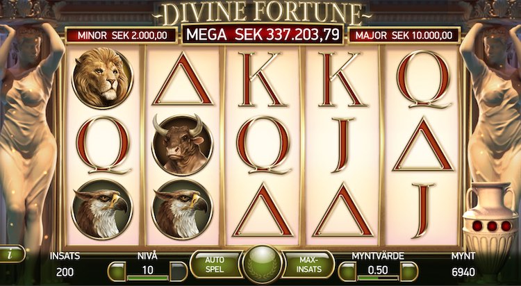 Divine Fortune spelskärm