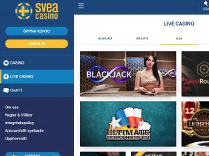 Screenshot Svea Casino
